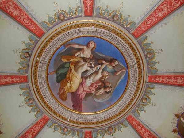Jesi-Pinacoteca Palazzo Pianetti-Cafè house: affresco del soffitto