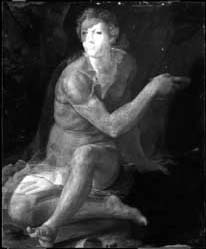 Riflettografia ad infrarossi del San Giovanni  Battista del Bronzino