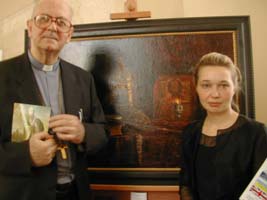 Mons.A.Nicora e la pittrice Natalia Tsarkova