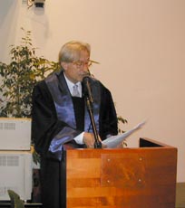 15 Giugno 2003-Vittorio Feltri durante la Lectio Doctoralis 