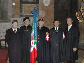 da sx schermo: Ugo D'Atri - Guardie D'Onore ed il Dott.Claudio Sacco 